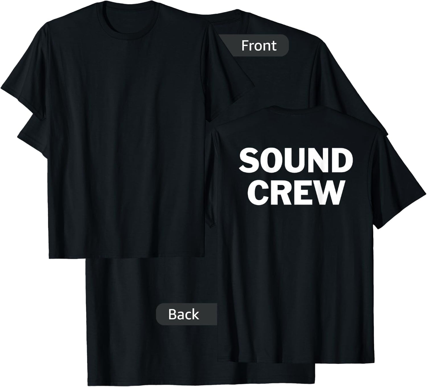 Black SOUND CREW on back t shirt T-Shirt - T-Shirt | Black