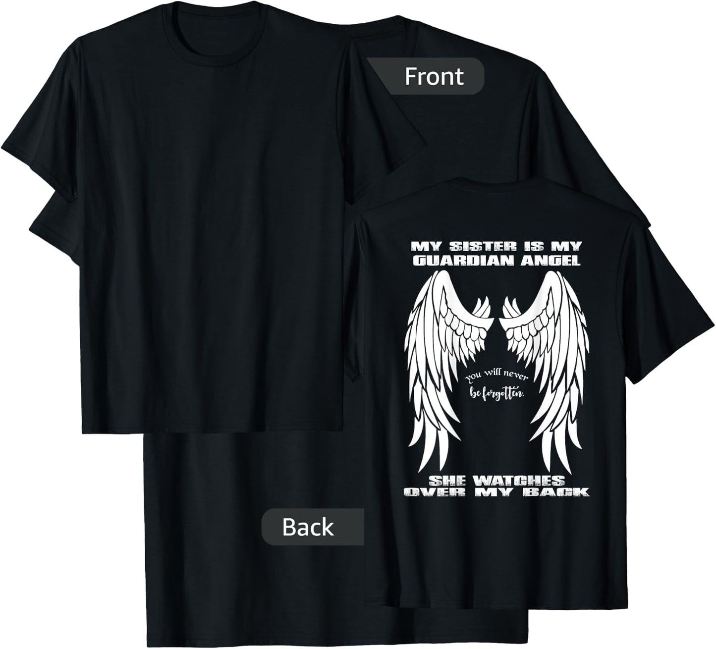 Guardian Angel Shirt - My Sister Is My Guardian Angel T-Shirt - T-Shirt | Black