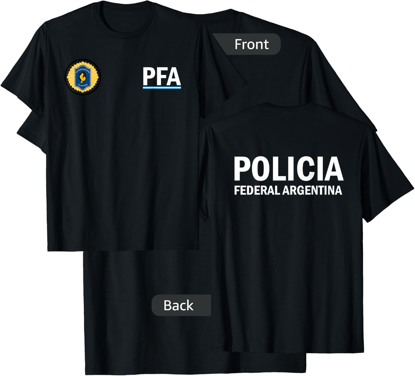 Argentina Police Apparel - Policia Federal Argentina T-Shirt - T-Shirt | Black