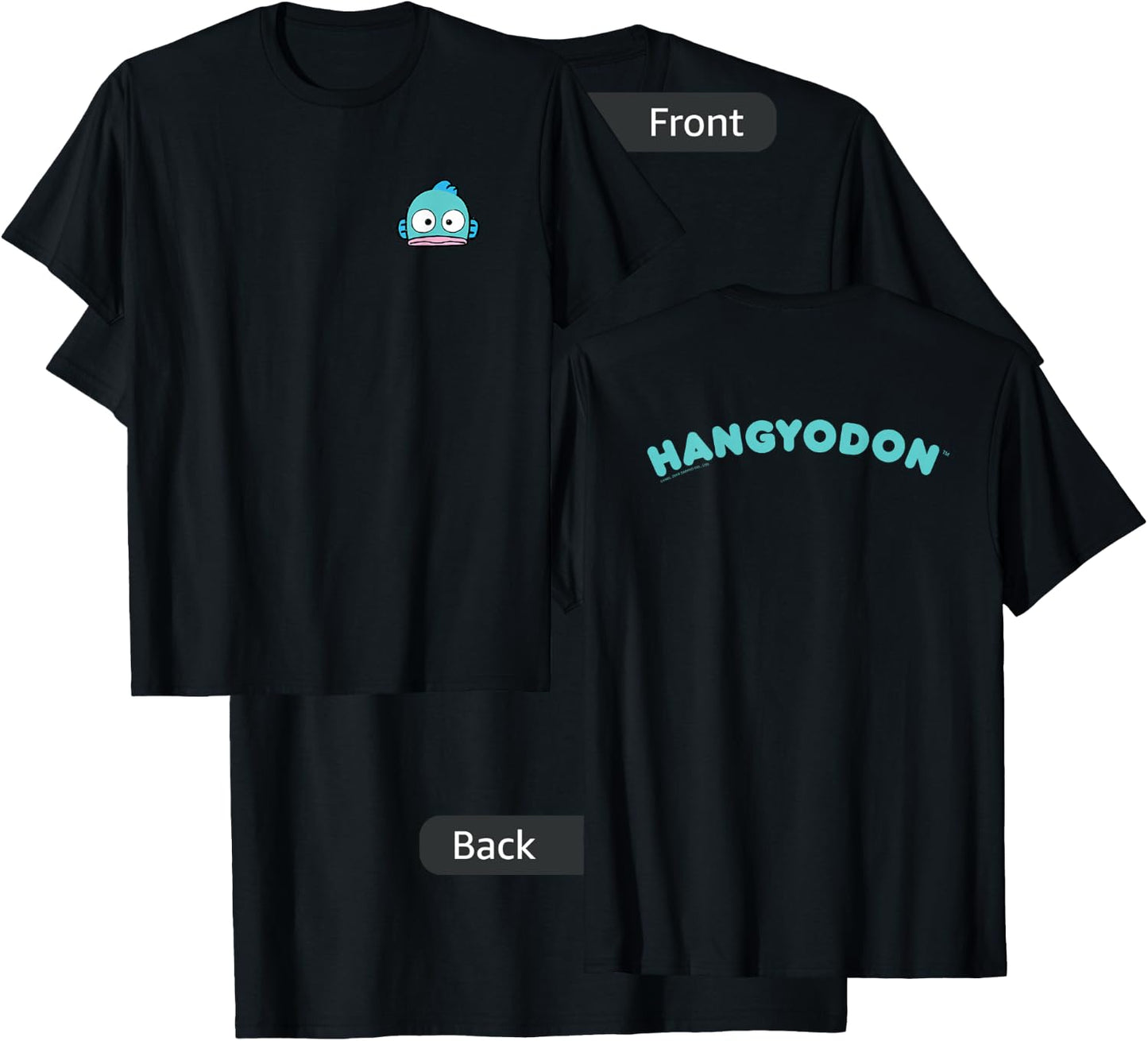 Hangyodon Front and Back Logo Shirt T-Shirt - T-Shirt | Black