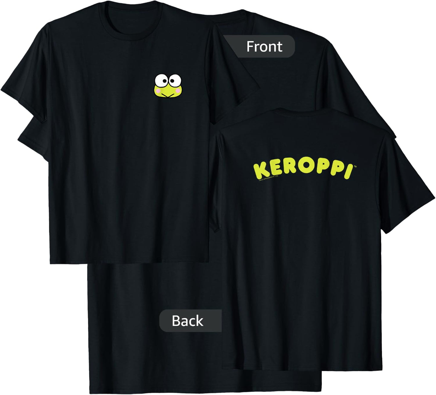 Keroppi Front and Back Logo Shirt T-Shirt - T-Shirt | Black