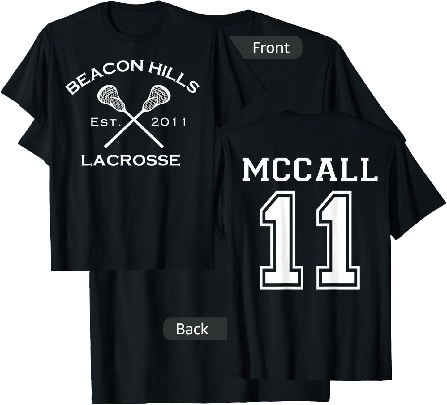 Beacon Hills Lacrosse McCall 11 Teen Wolf Inspired T-Shirt - T-Shirt | Black