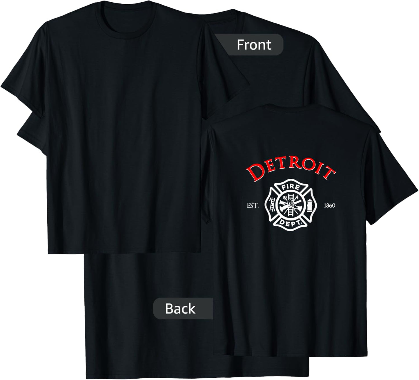 City of Detroit Fire Rescue Michigan Firefighter T-Shirt - T-Shirt | Black