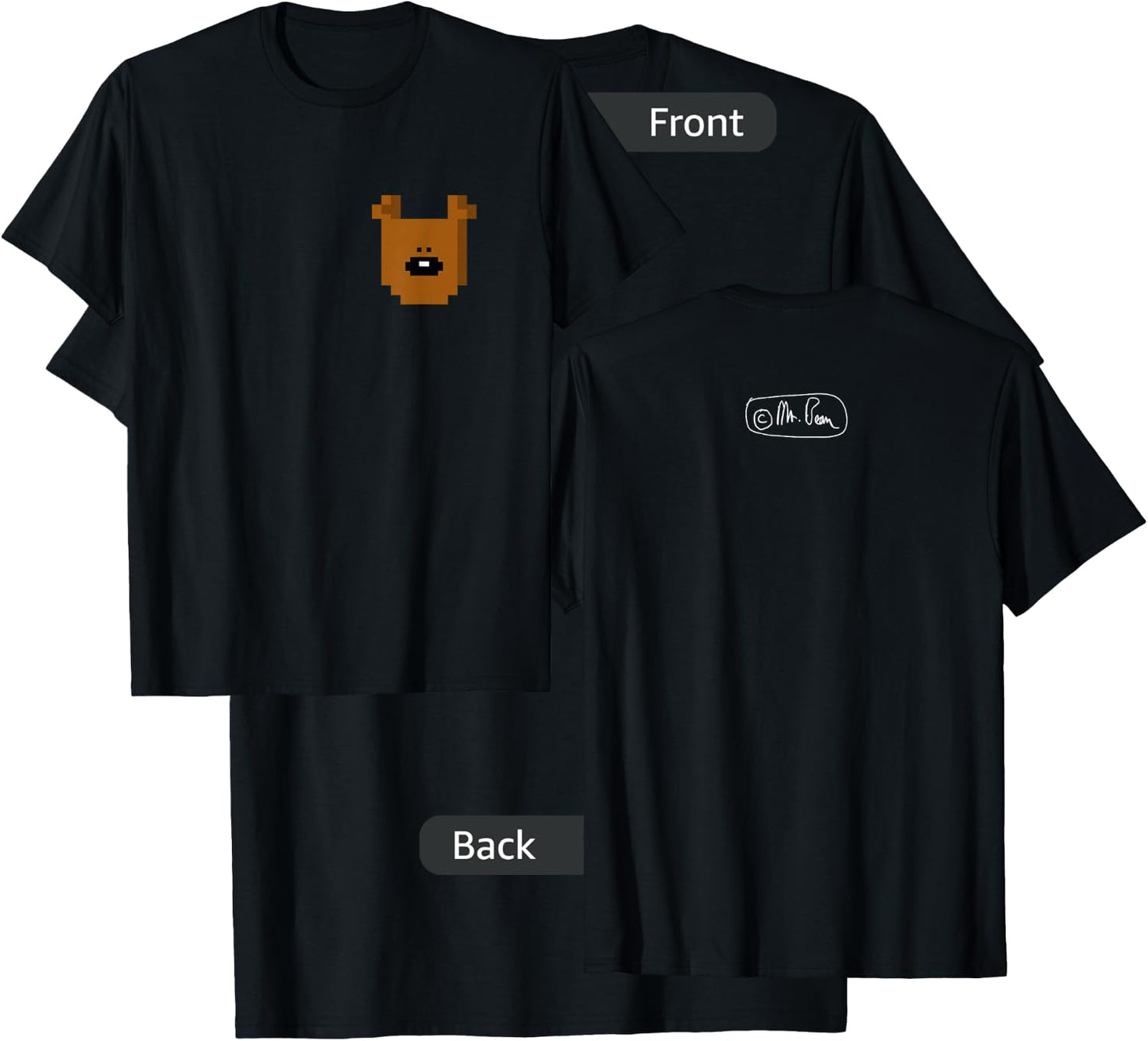 Mr Bean Teddy Face T-Shirt - T-Shirt | Black