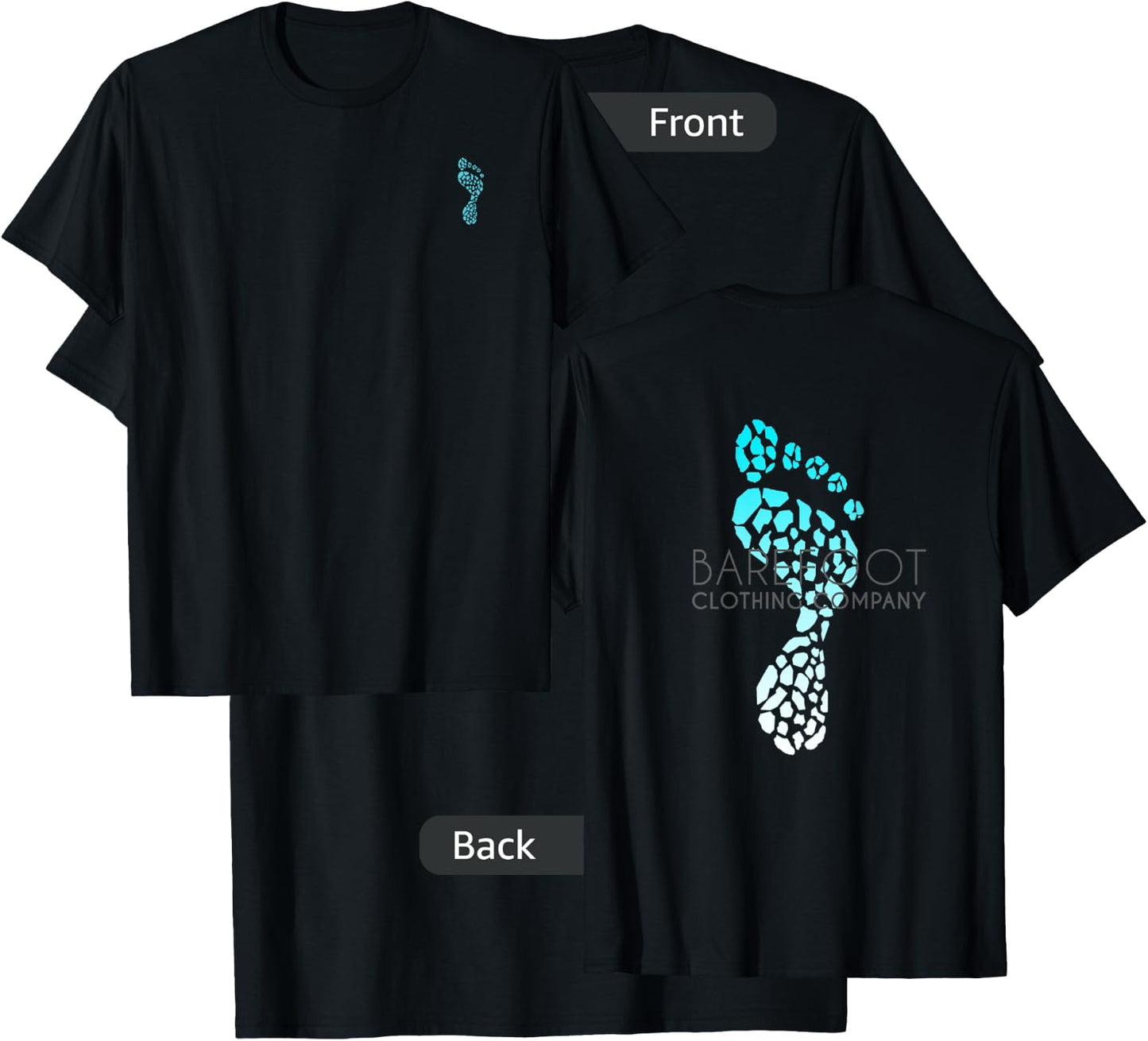 Barefoot Clothing Company: logo on back T-Shirt - T-Shirt | Black