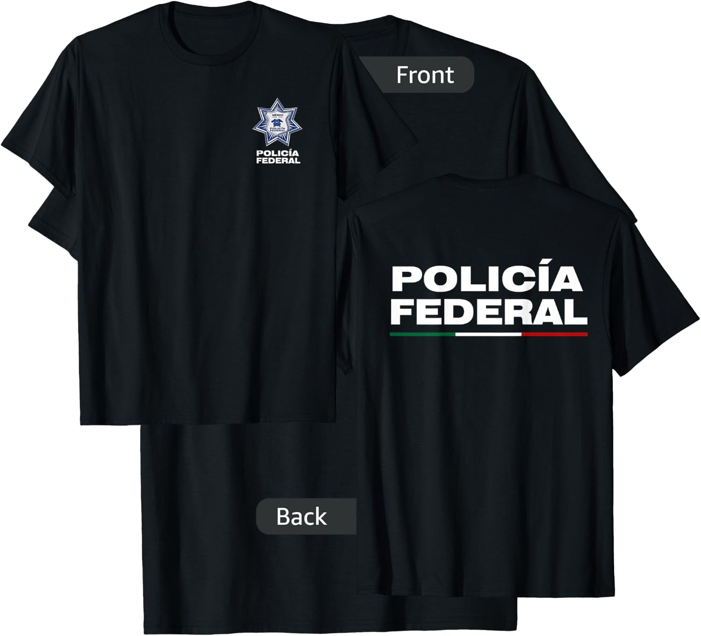 Mexican Police Apparel - Policia Federal de Mexico T-Shirt - T-Shirt | Black