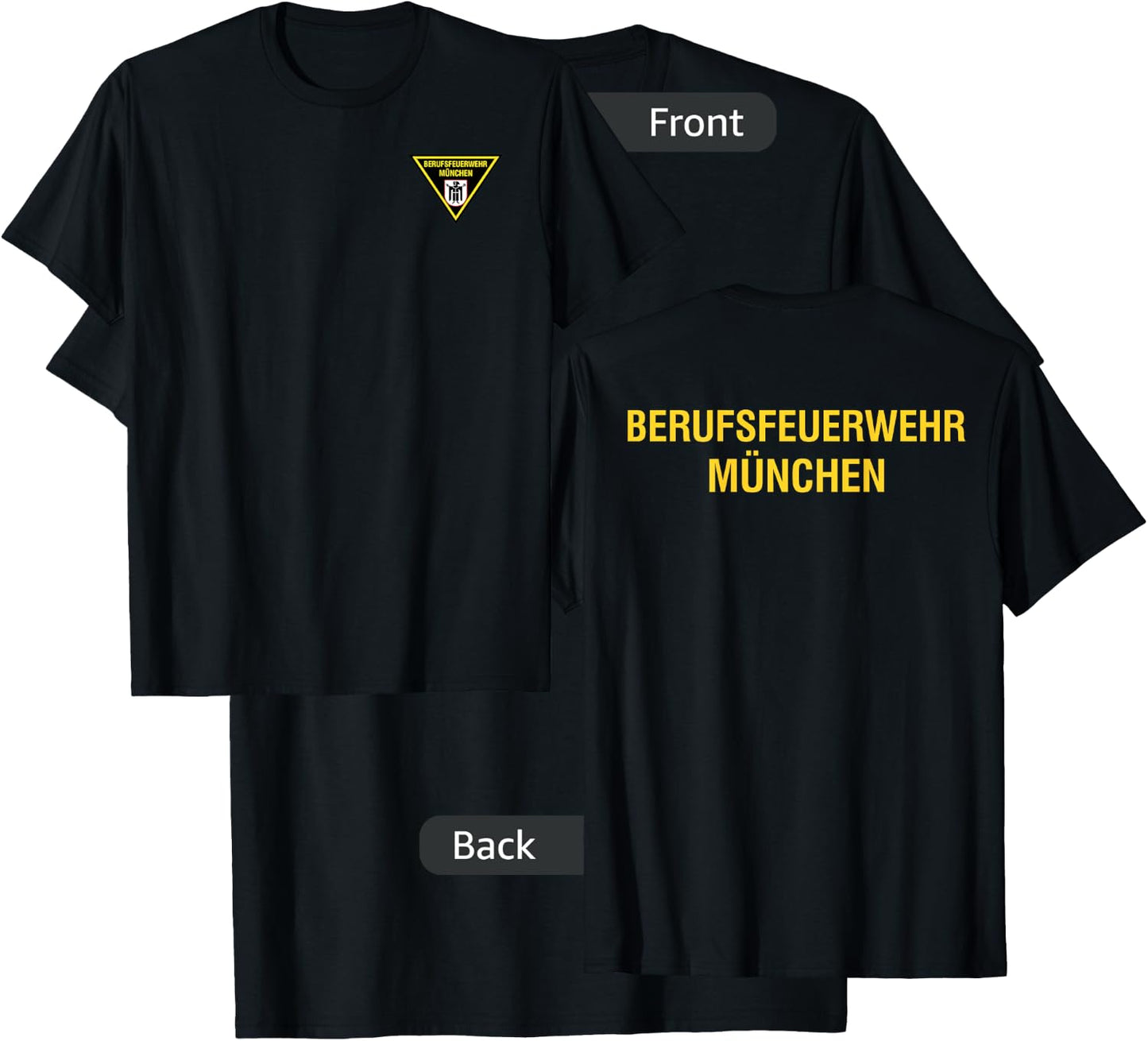 Feuerwehr Munich Munchen Germany Fire Department Firefighter T-Shirt - T-Shirt | Black