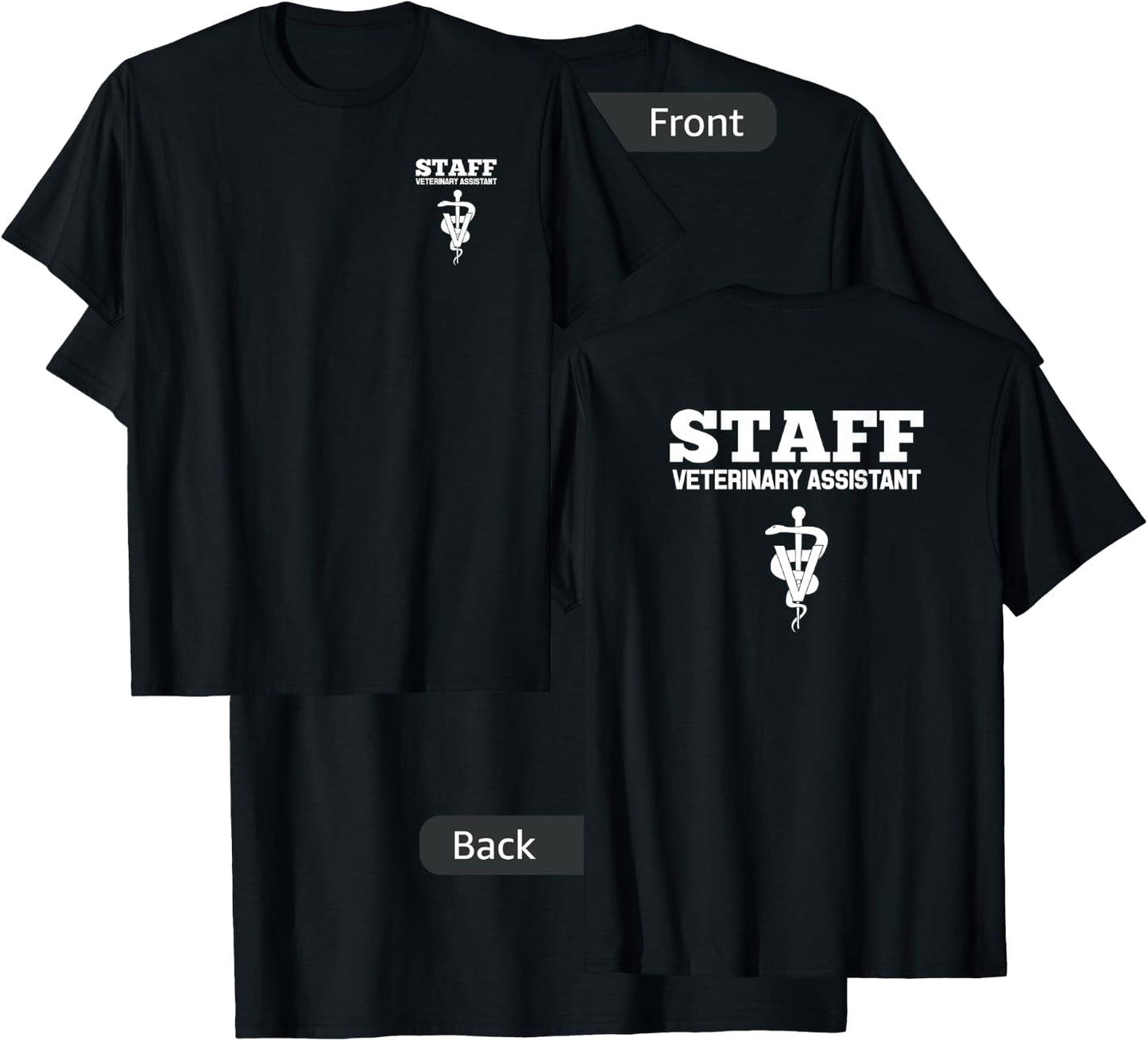 Veterinary Assistant Vet Staff Employee Uniform T-Shirt - T-Shirt | Black