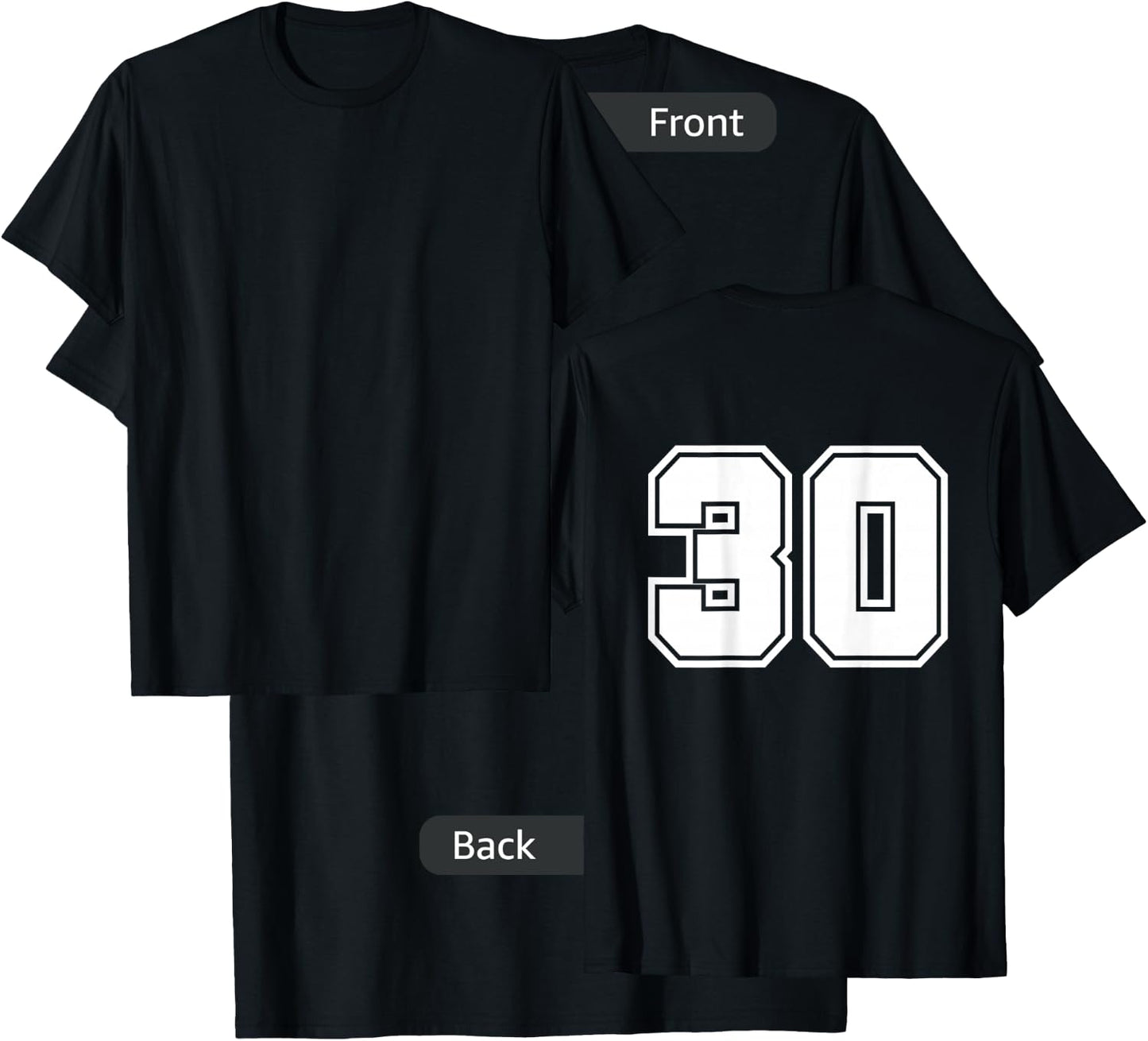 Number 30 No. Thirty #30 Sports Jerseys Player T-Shirt - T-Shirt | Black