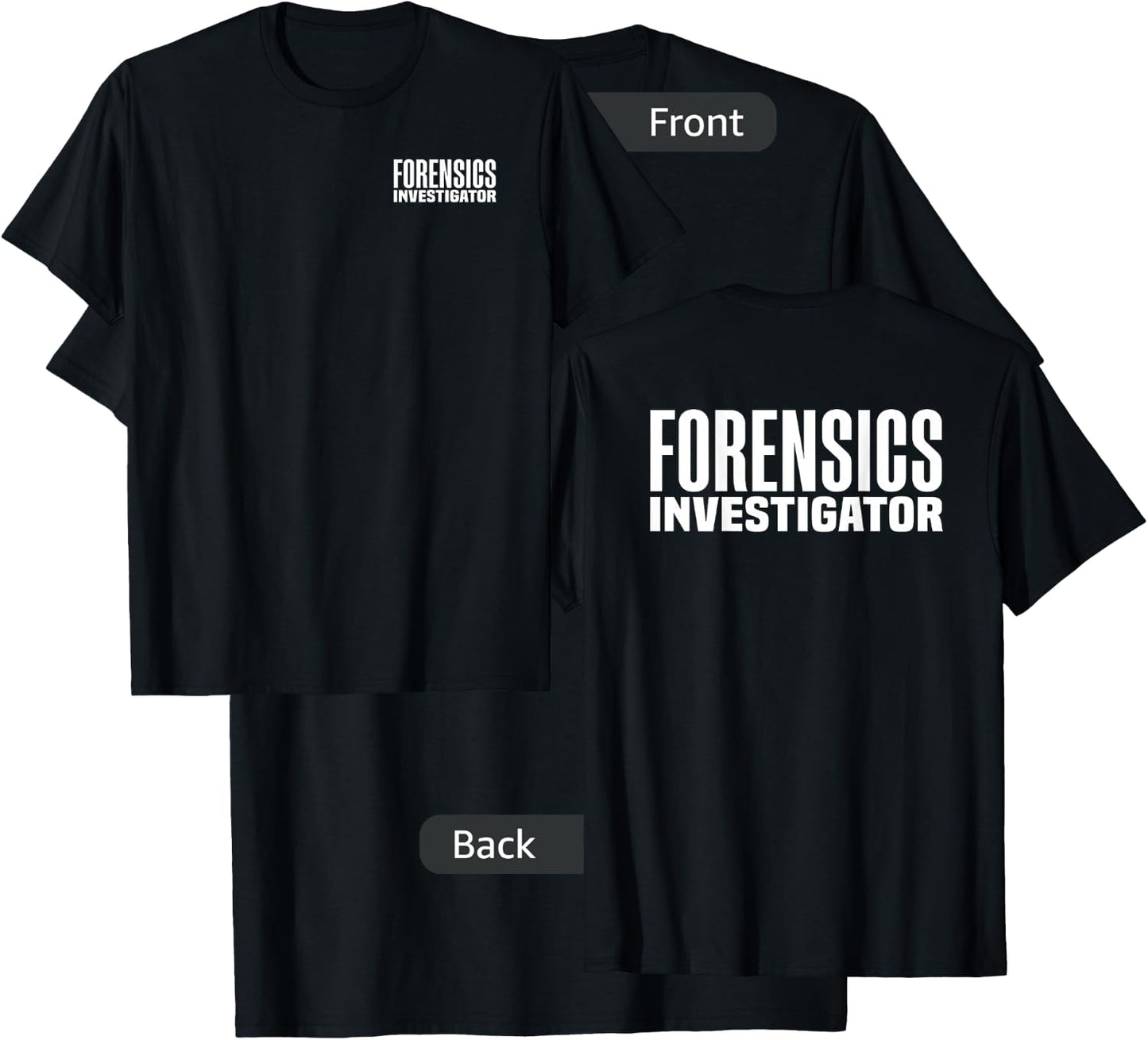 Forensics Crime Police Investigator Detective Policemen Duty T-Shirt - T-Shirt | Black