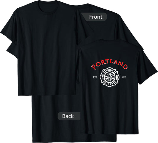 City of Portland Fire Rescue Oregon Firefighter T-Shirt - T-Shirt | Black