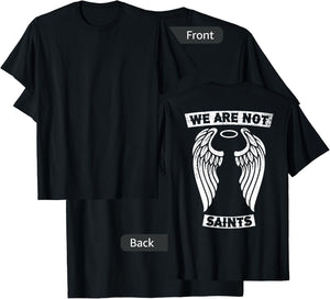AA NA We Are Not Saints Biker Sober Gift | Art on Back T-Shirt - T-Shirt | Black