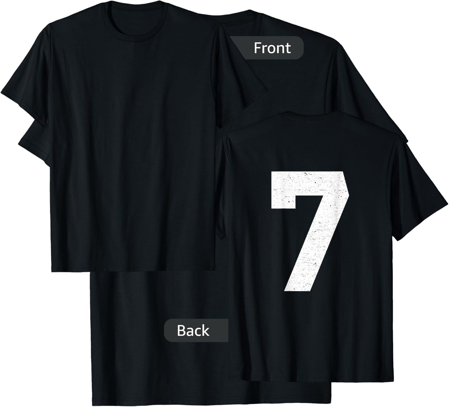 #7 Jersey Uniform Varsity Sports Number, 7th Birthday T-Shirt - T-Shirt | Black