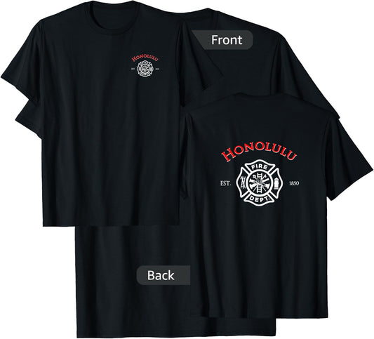 Honolulu Hawaii Fire Department Firefighters Rescue T-Shirt - T-Shirt | Black