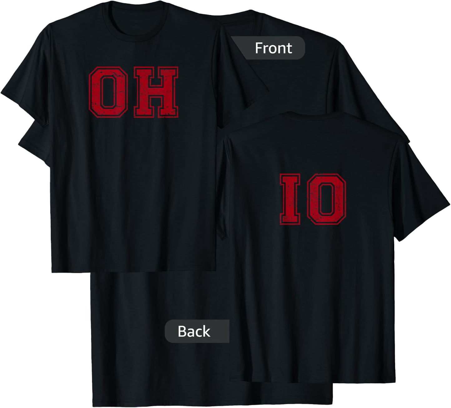 Vintage OH IO Double-sided T-Shirt - T-Shirt | Black