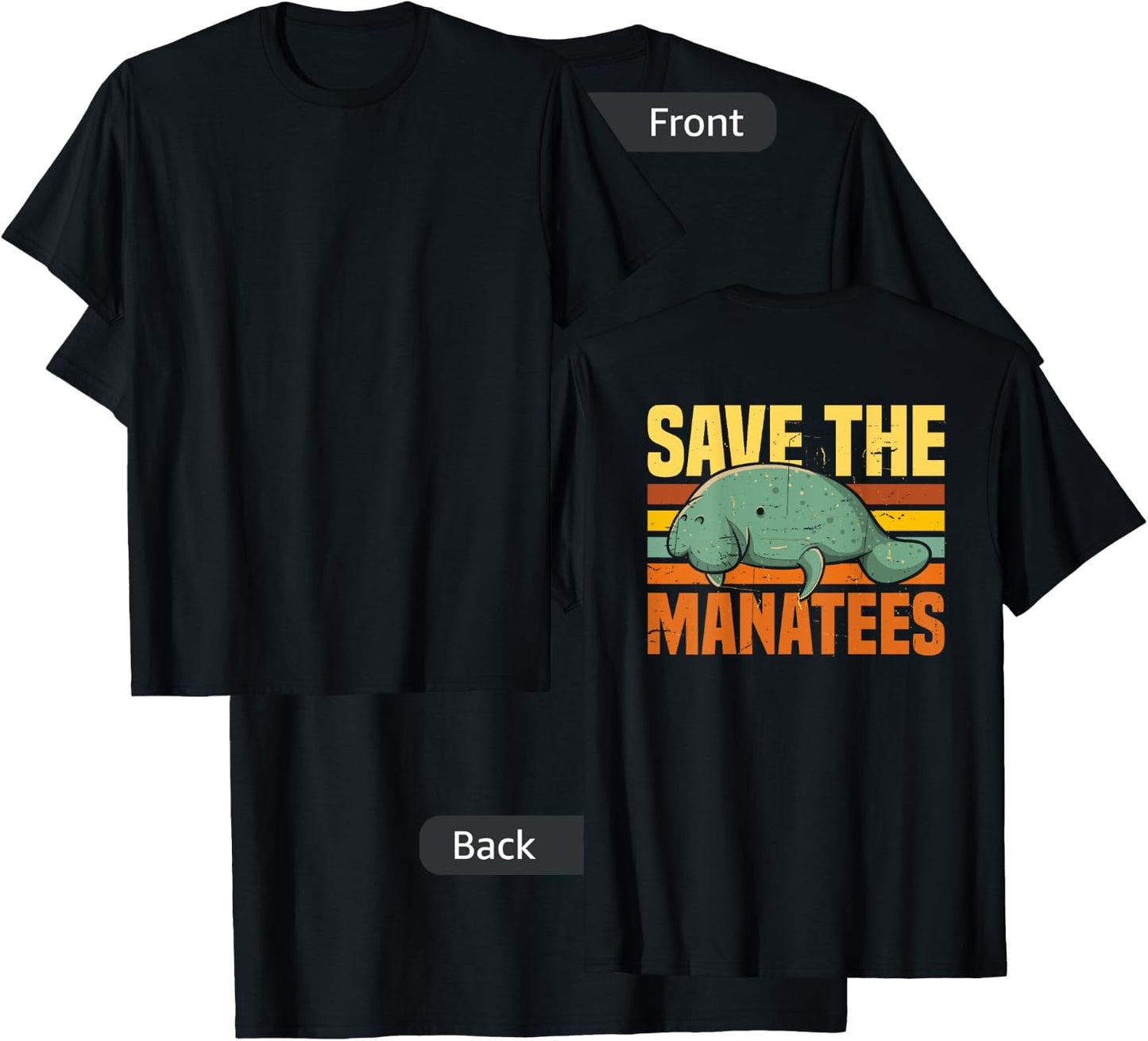 Save the manatees shirt, Manatee t shirt gifts, Sea Cow Gift T-Shirt - T-Shirt | Black