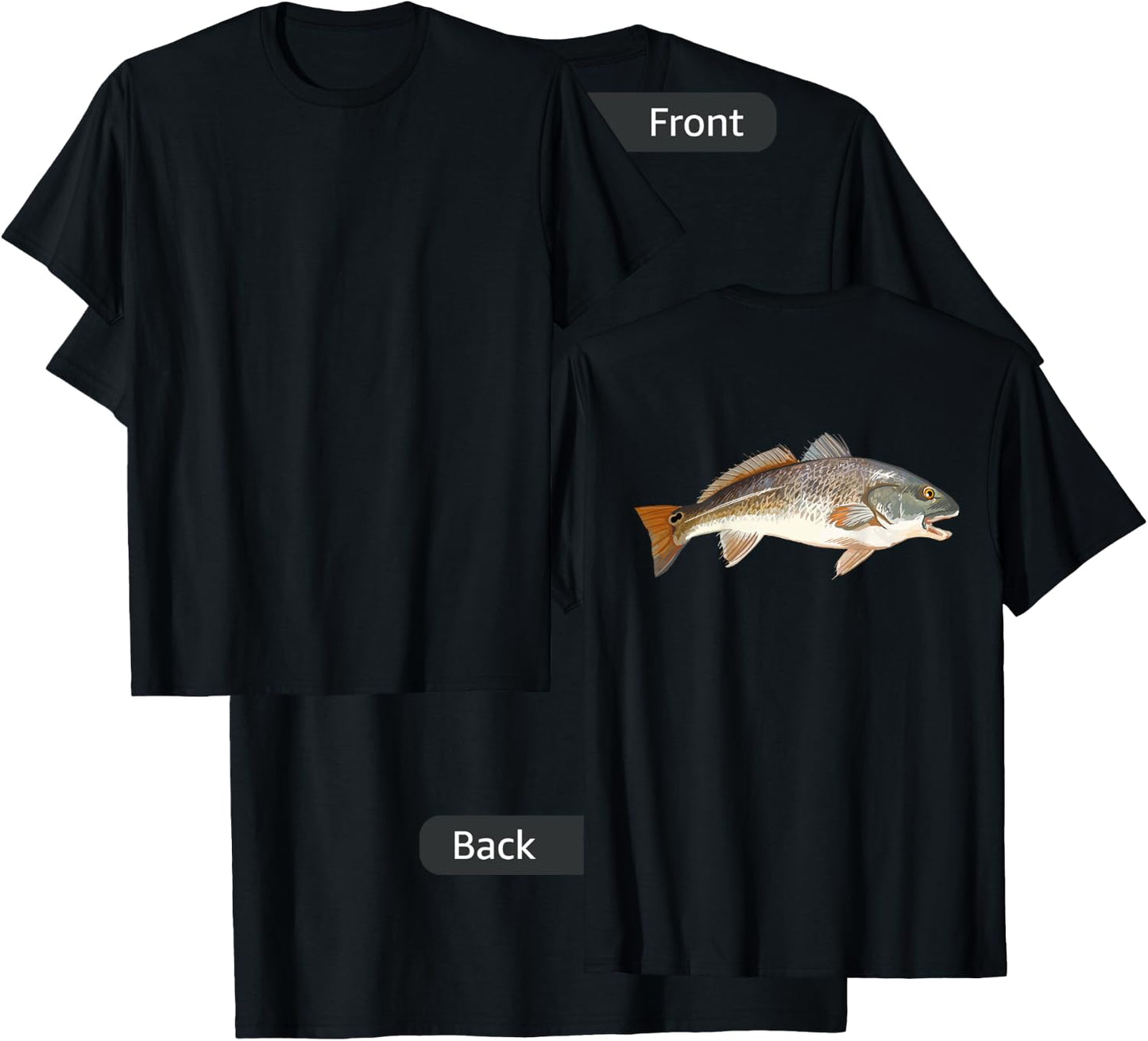 Redfish | Red Drum Fish Shirt T-Shirt - T-Shirt | Black