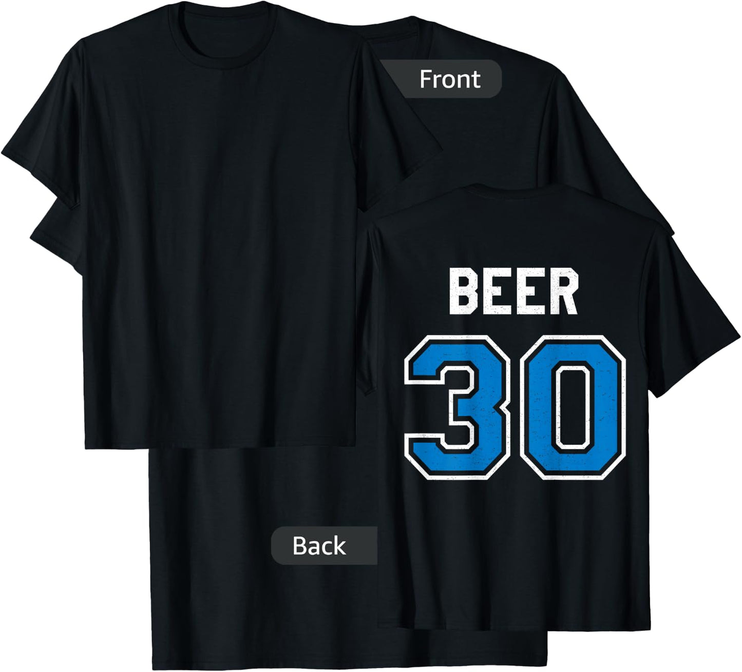 Beer 30 Athlete Uniform Jersey Funny Gag Gift Blue T-Shirt - T-Shirt | Black