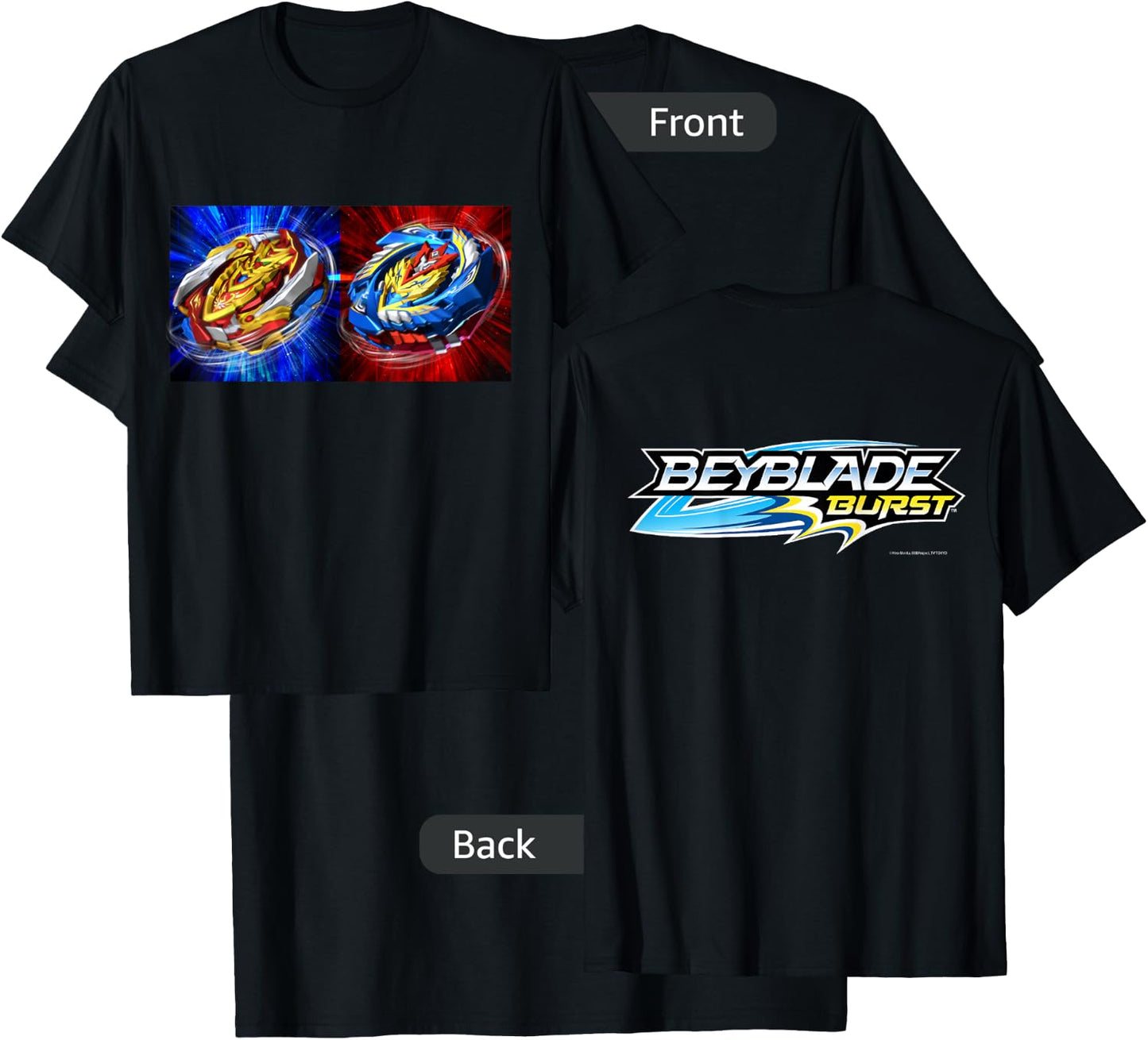 Beyblade Burst Turbo Double BEY Small T-Shirt - T-Shirt | Black