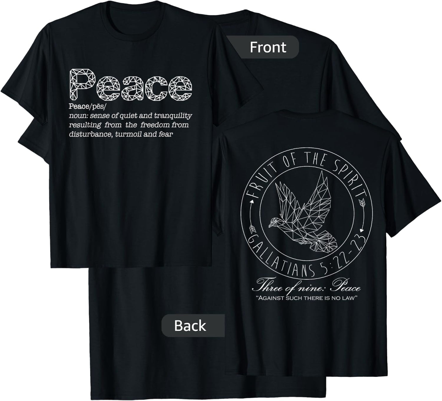 Christian Graphic Peace T-Shirt - T-Shirt | Black