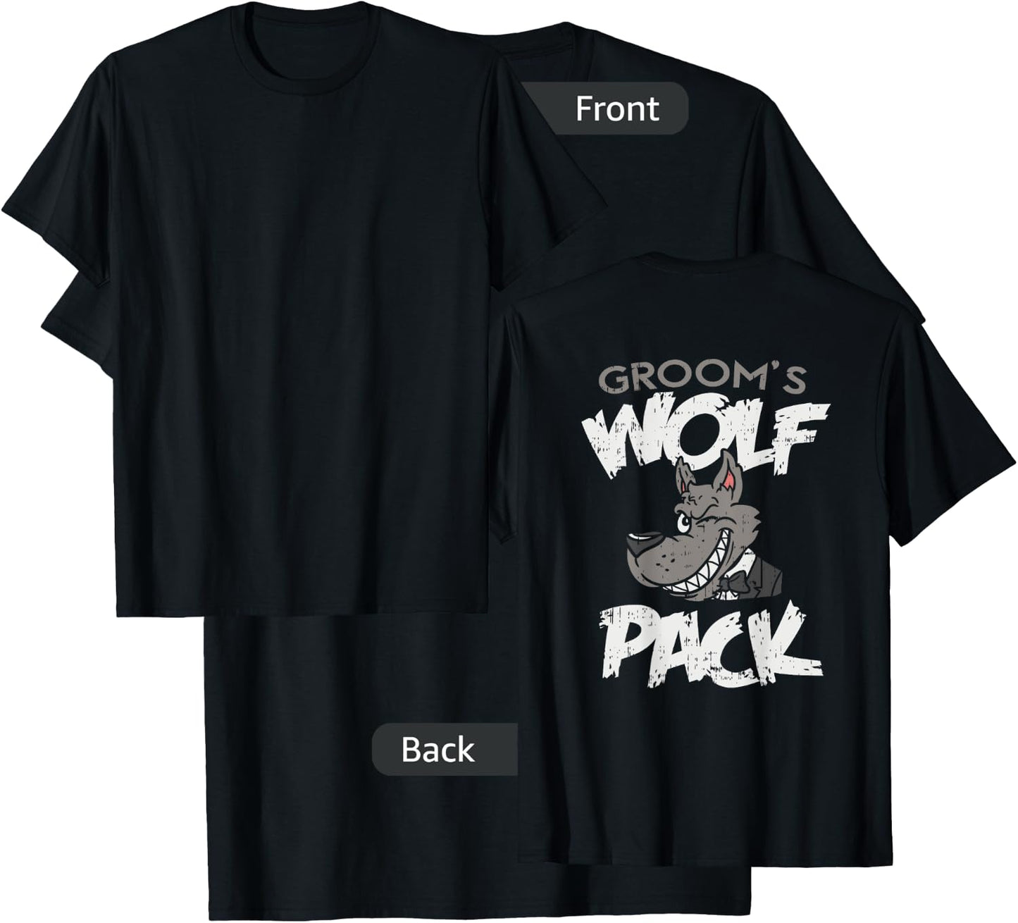 Bachelor Party T Shirts, Wolf Pack Member Graphic T-Shirt - T-Shirt | Black