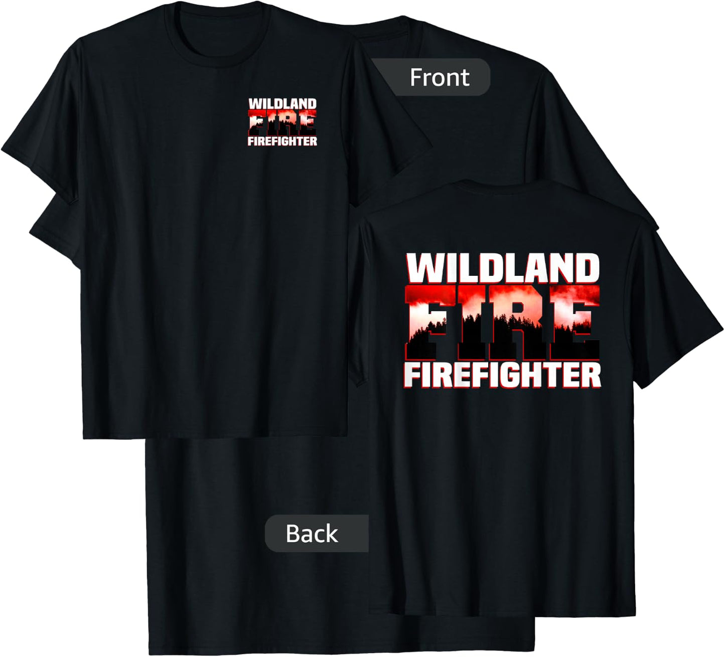 Wildland Fire Rescue Department Firefighters Firemen Uniform T-Shirt - T-Shirt | Black