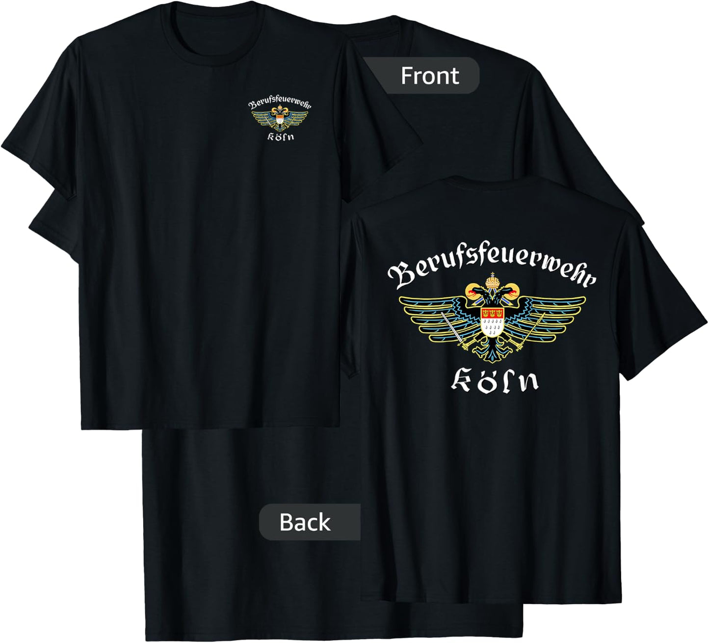 mechaproject Men's Cologne Germany Koln Fire Department Firefighter T-Shirt - T-Shirt | Black