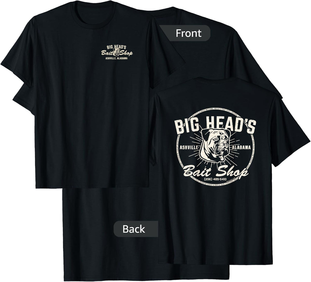 Alabama Fishing Big Head's Bait Shop T-Shirt - T-Shirt | Black