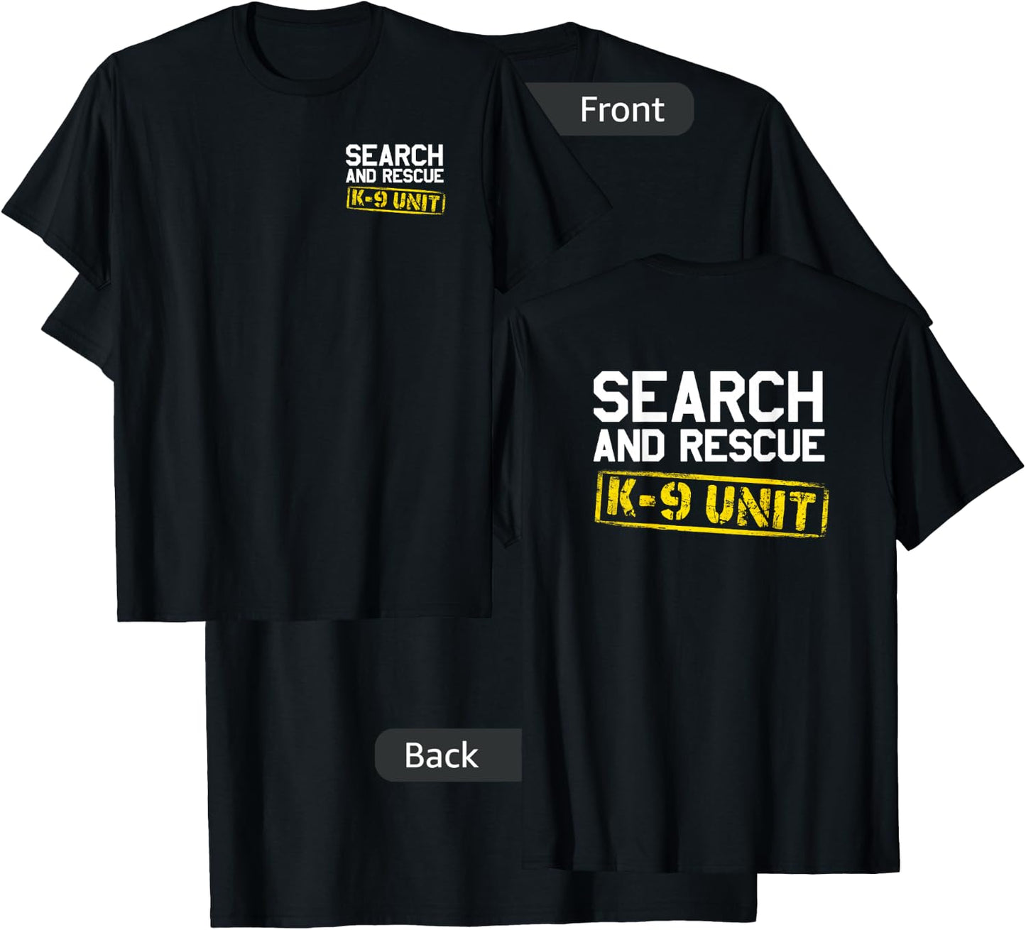 K9 Thin Orange Line Search & Rescue SAR K-9 Team T-Shirt - T-Shirt | Black