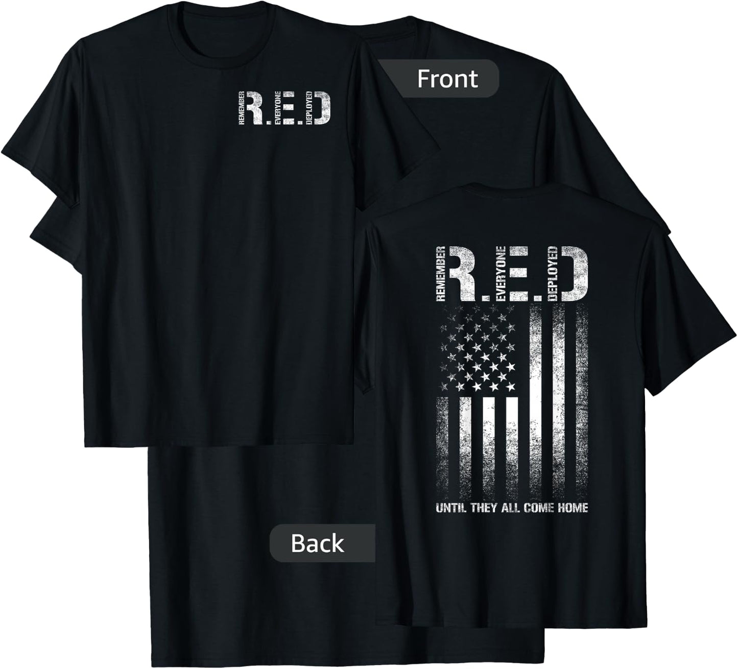 R.E.D Friday - US Military & Veteran T-Shirt - T-Shirt | Black