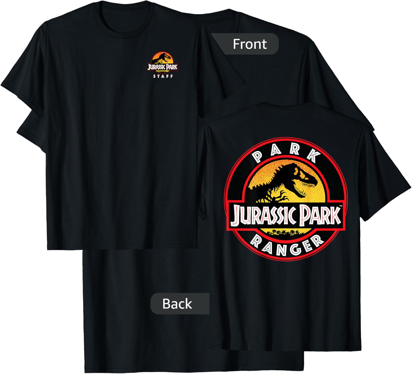 Jurassic Park Ranger Uniform Patch Small T-Shirt - T-Shirt | Black