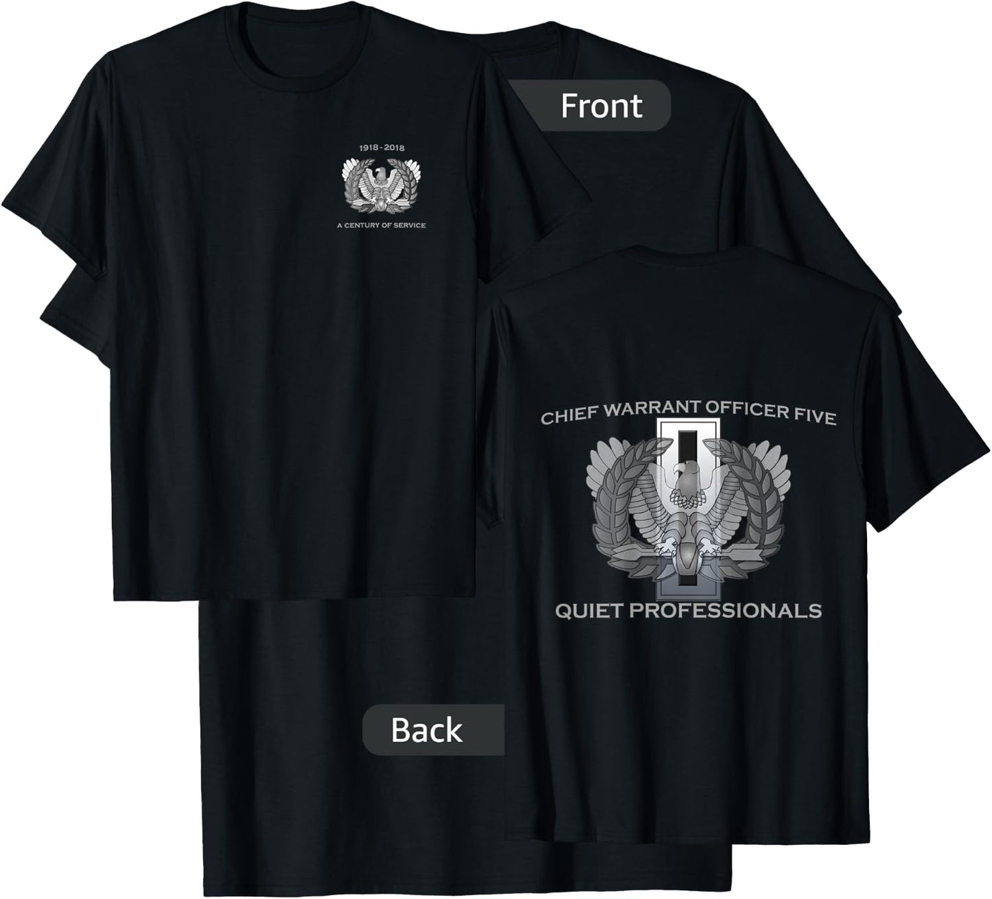 Chief Warrant Officer Five CW5 Eagle Rising Premium T-Shirt - T-Shirt | Black