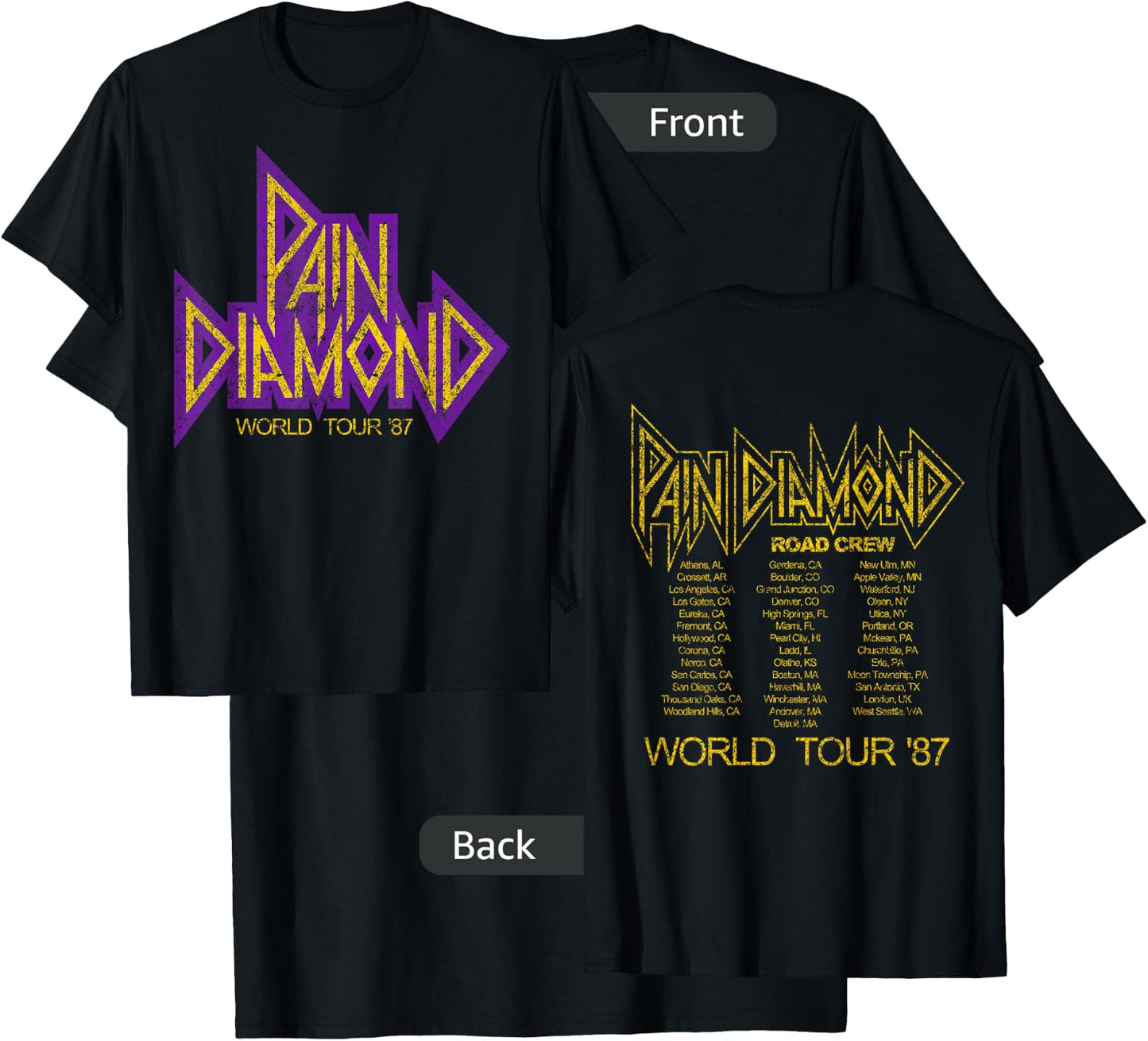 Pain Diamond World Tour '87 T-Shirt - T-Shirt | Black