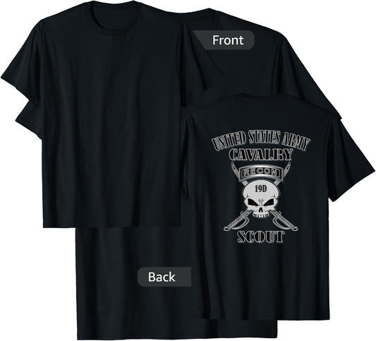 U.S. Army Cavalry Scout (Back Design) T-Shirt - T-Shirt | Black