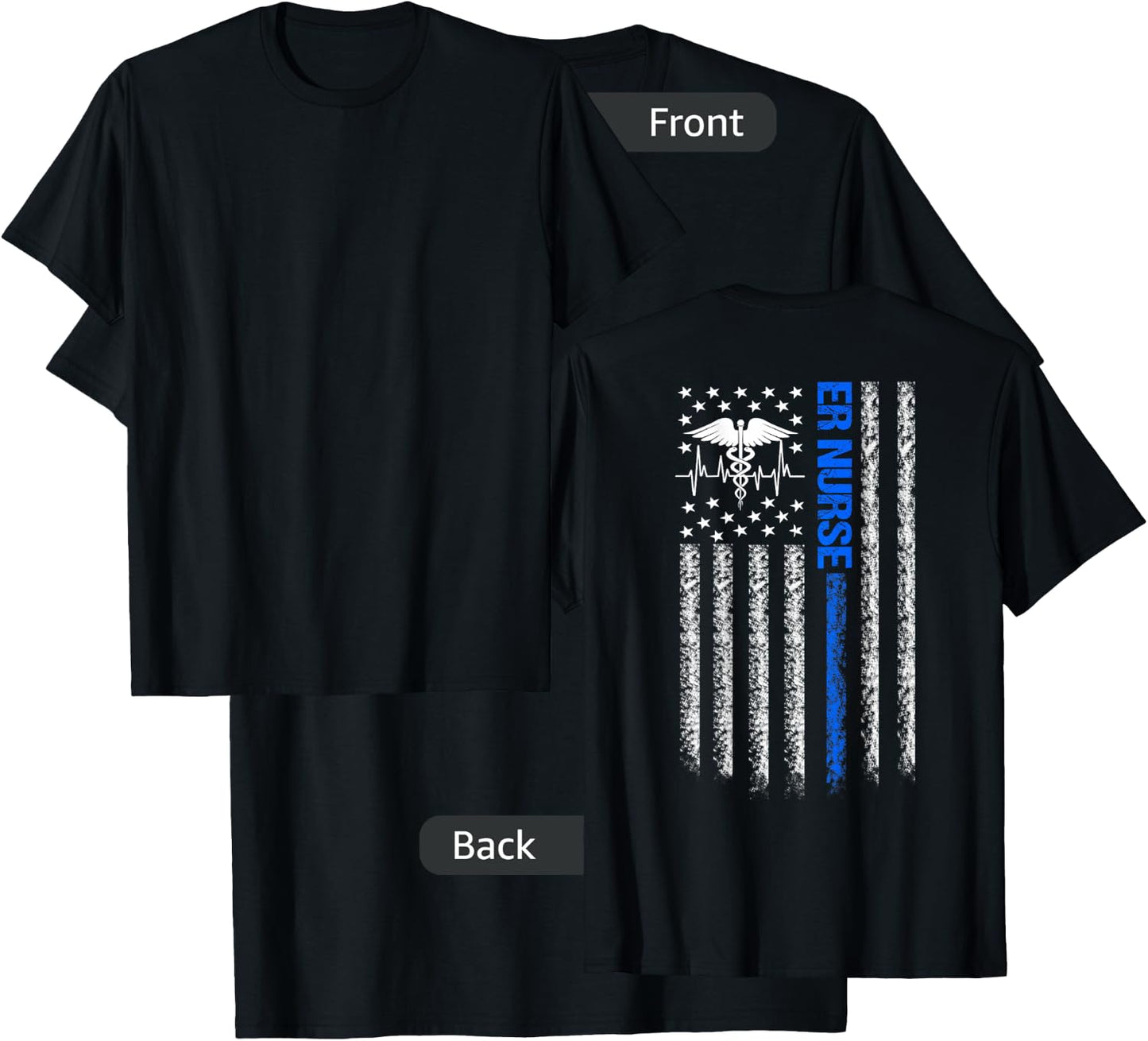 ER Nurse T shirt Nursing ER EMT Nurse T-Shirt - T-Shirt | Black