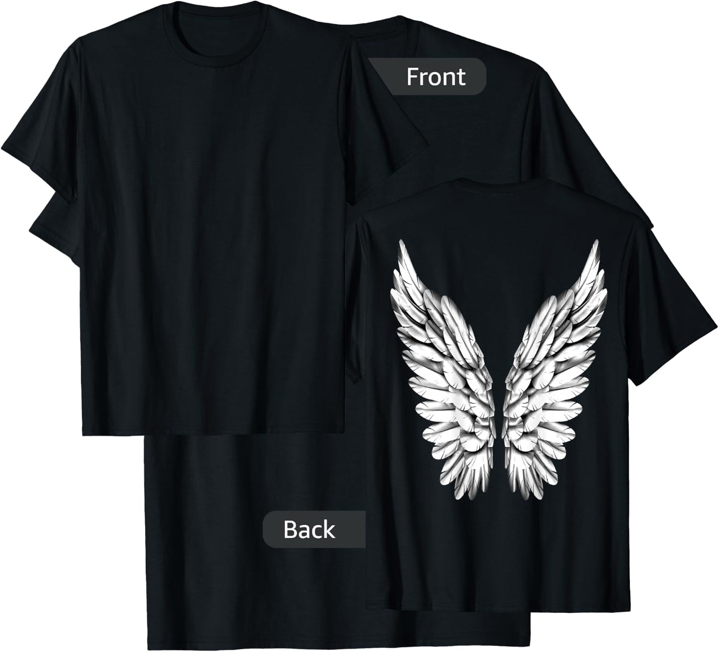 White Wings Freedom Guardian & Women Angel T-Shirt - T-Shirt | Black