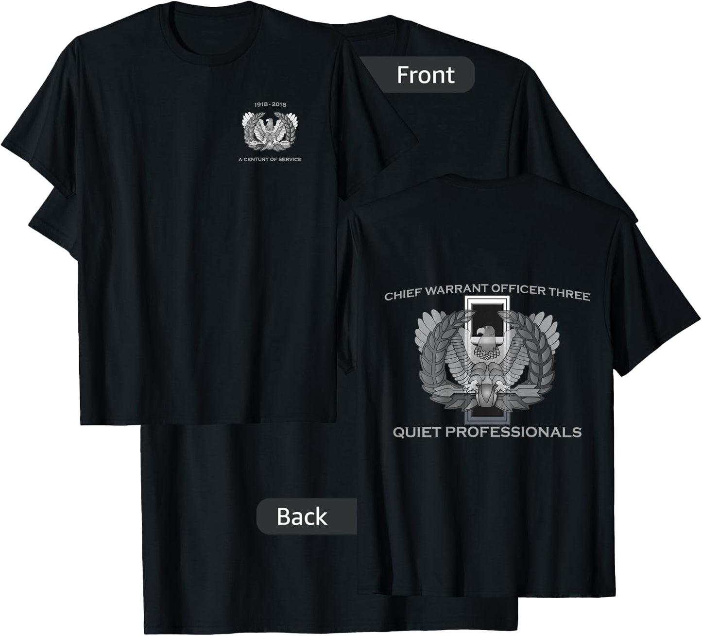 Chief Warrant Officer Three CW3 Eagle Rising Premium T-Shirt - T-Shirt | Black