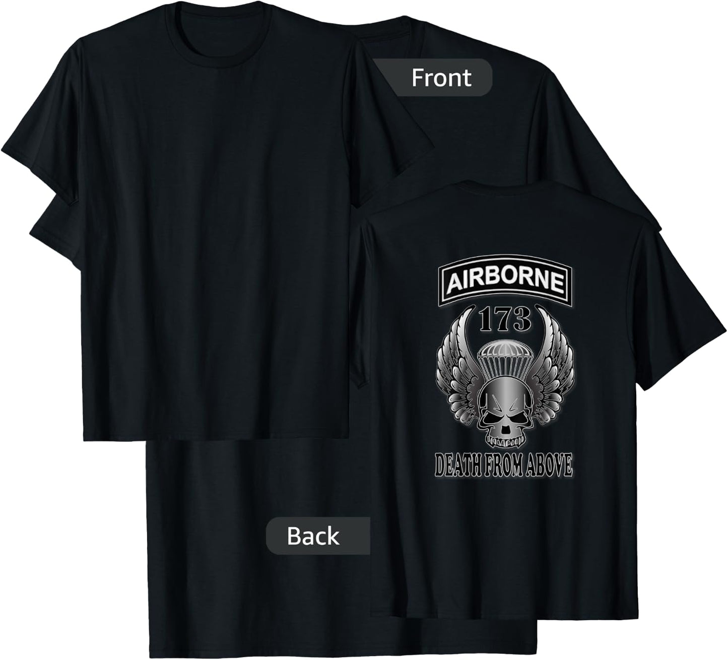 173rd Airborne (Back Design) T-Shirt - T-Shirt | Black
