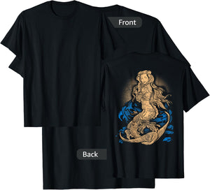 Mermaid Tattoo Shirt Vintage Pin Up Girl Soldier Sailor T-Shirt - T-Shirt | Black
