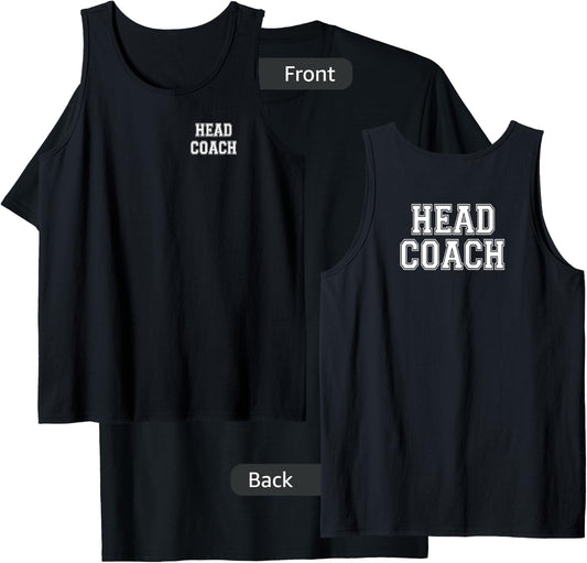 Head Coach front with letter athletic style for T-Shirt - T-Shirt | Black