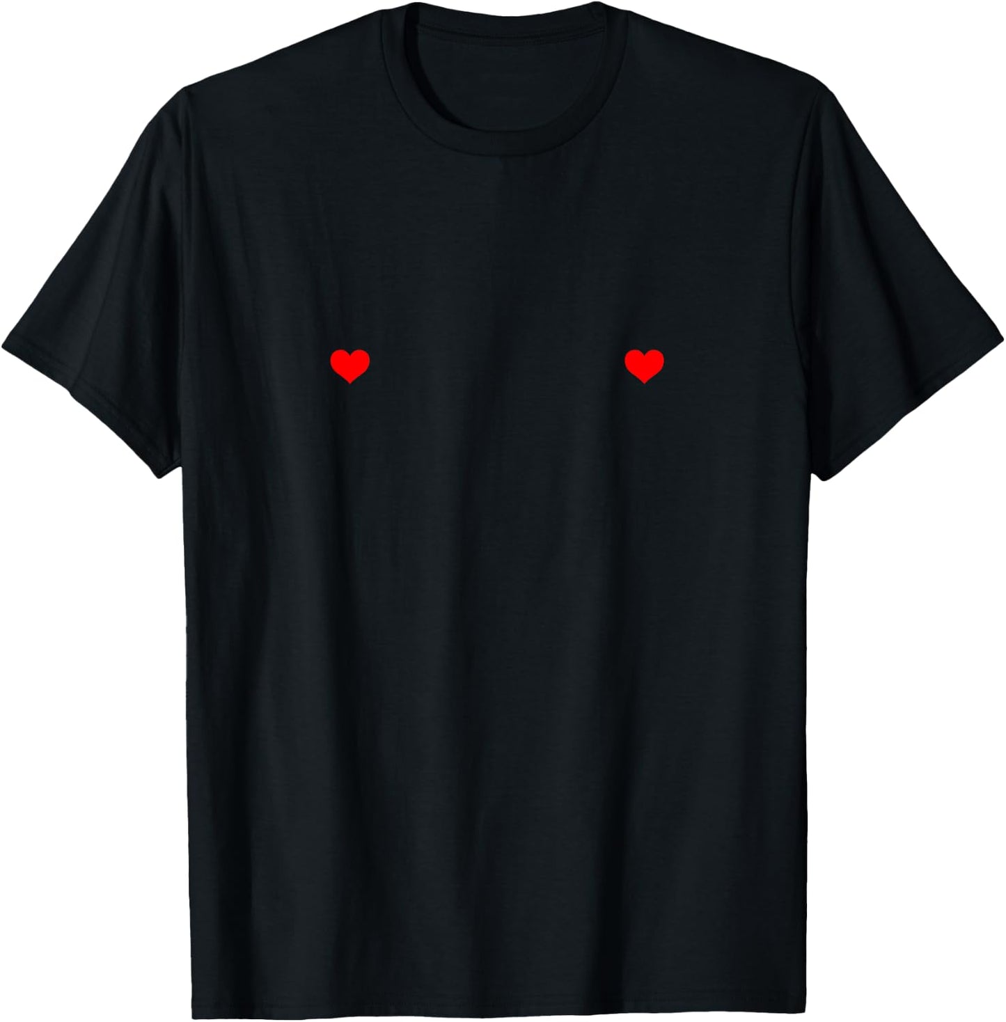 Cute Heart Nipples T Shirt T-Shirt - T-Shirt | Black