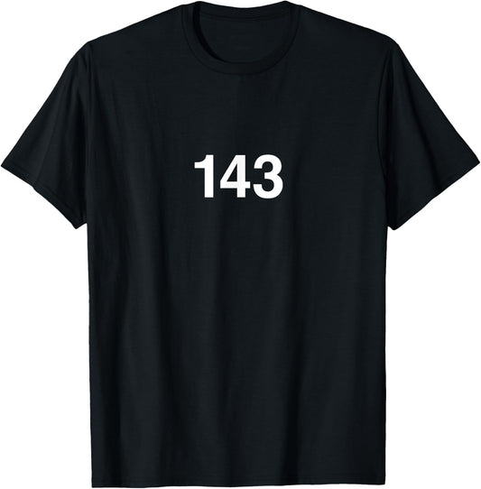 143 I Love You - Novelty T-Shirt - T-Shirt | Black