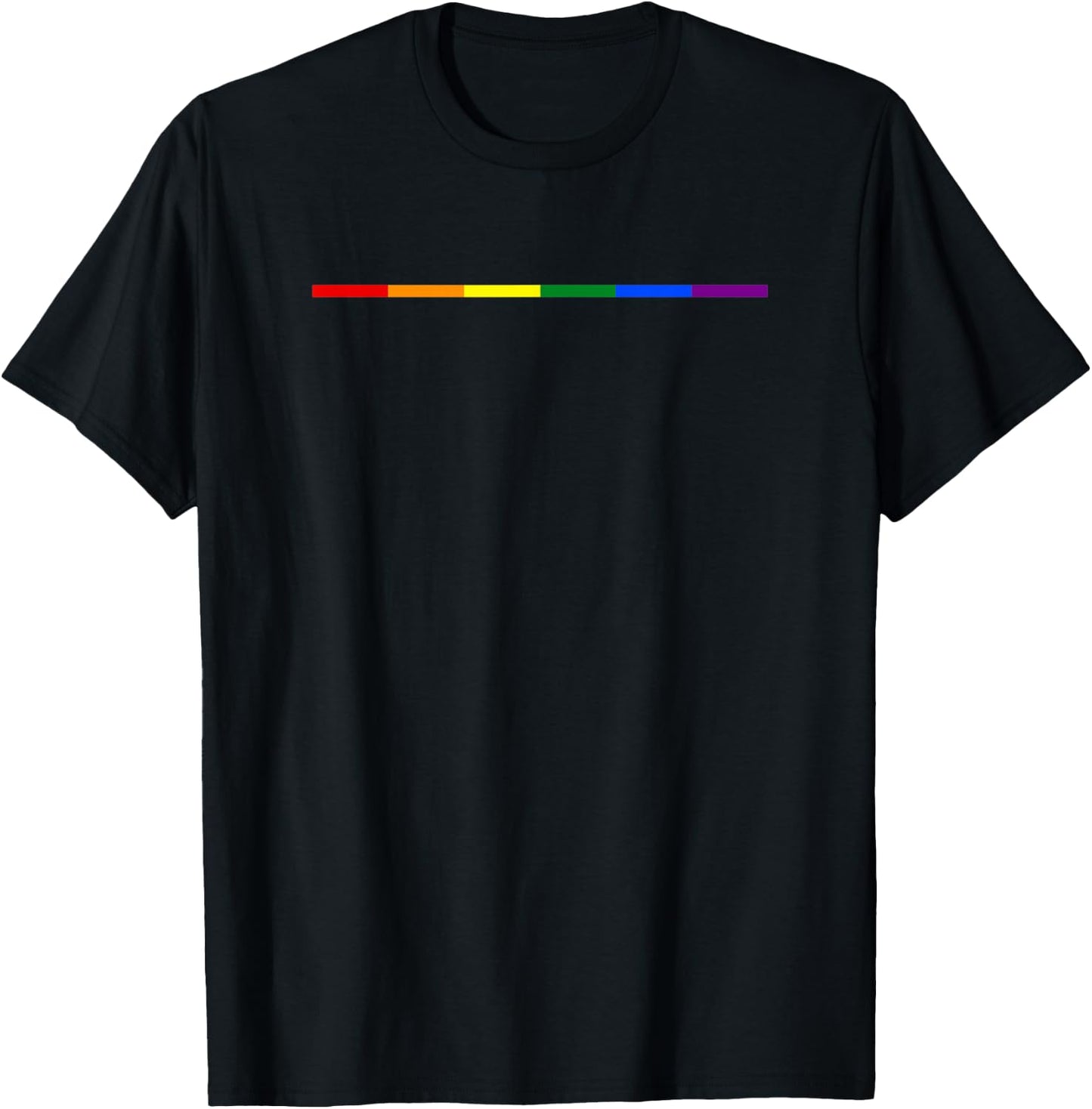 Horizontal Pride Shirt Rainbow Color Stripe Gift T-Shirt - T-Shirt | Black
