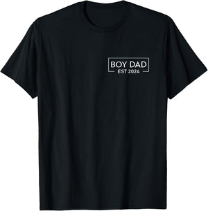 Boy Dad Est. 2024 Logo - New Dad Of Boy 2024 Loading T-Shirt - T-Shirt | Black