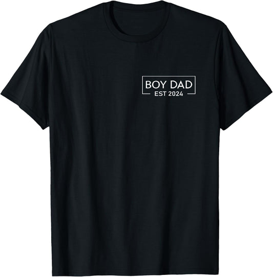 Boy Dad Est. 2024 Logo - New Dad Of Boy 2024 Loading T-Shirt - T-Shirt | Black