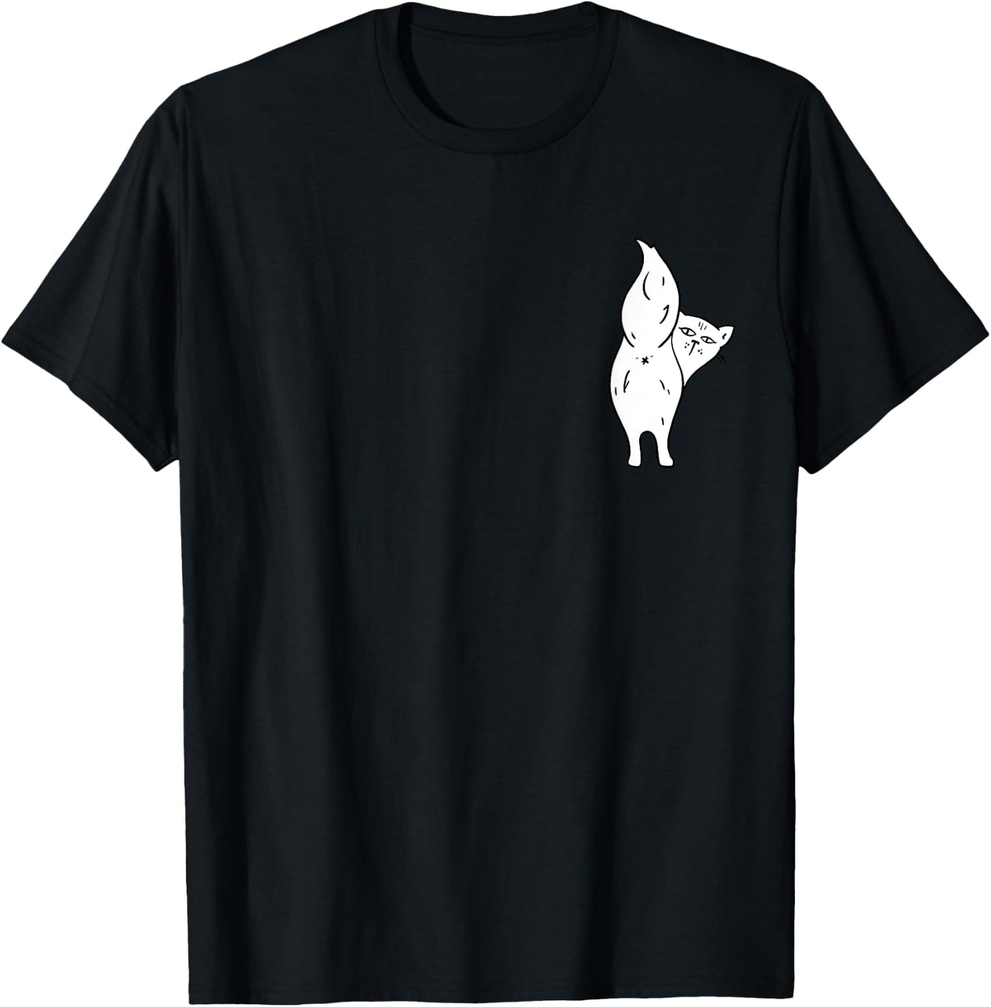 Cat Butthole Shirt Pocket Offensive Animal Butt Cat Lady T-Shirt - T-Shirt | Black