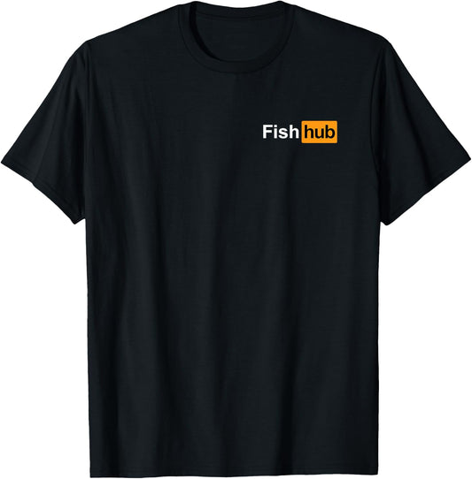 Fish Hub Fishing Ocean lake Fisherman Shirt T-Shirt - T-Shirt | Black