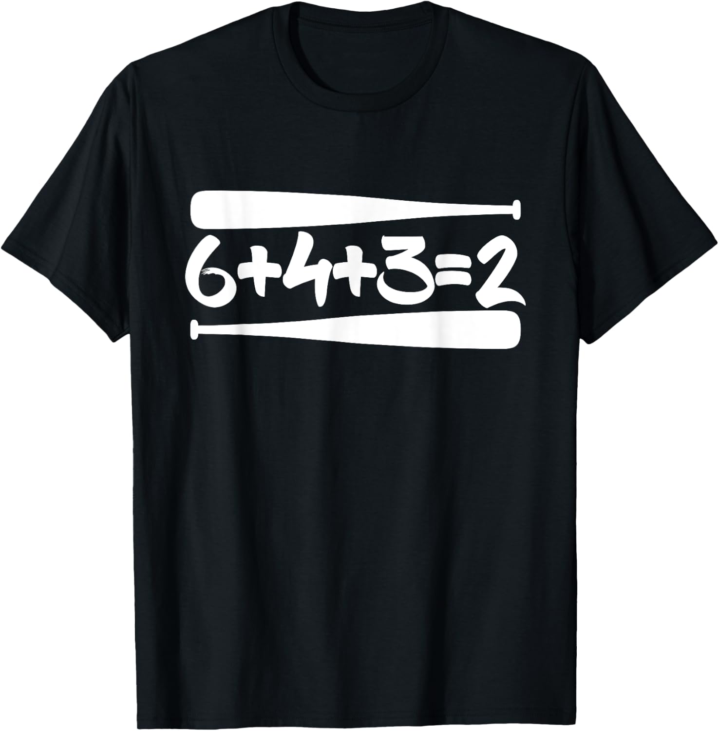 643 2 Baseball Double Play Mom Dad Gift 6+4+3=2 Math Funny T-Shirt - T-Shirt | Black