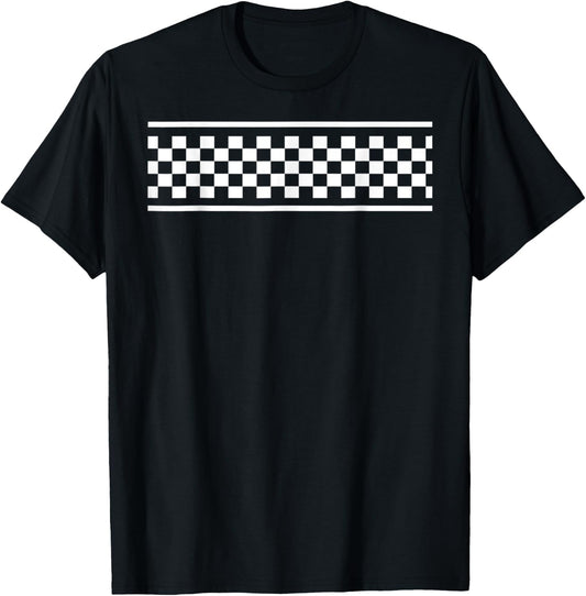 Checker Pattern Checkerboard Skater Surfer Style Teens T-Shirt - T-Shirt | Black