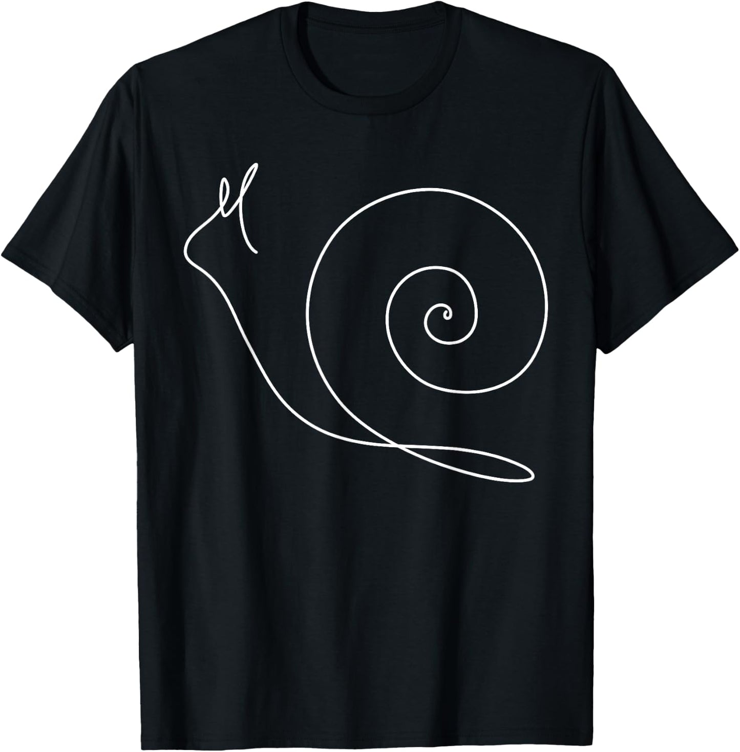 Minimalist Snail - Minimalism - Outline Lineart T-Shirt - T-Shirt | Black